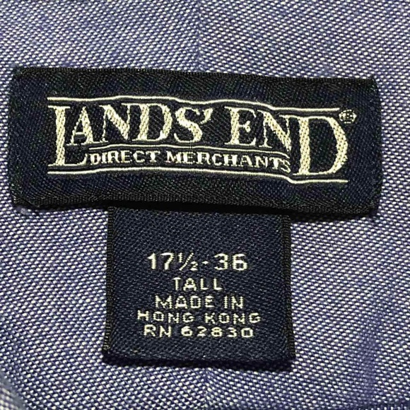 Lands End Mens LS Dress Shirt Size 17.5/36T - Picture 2 of 5